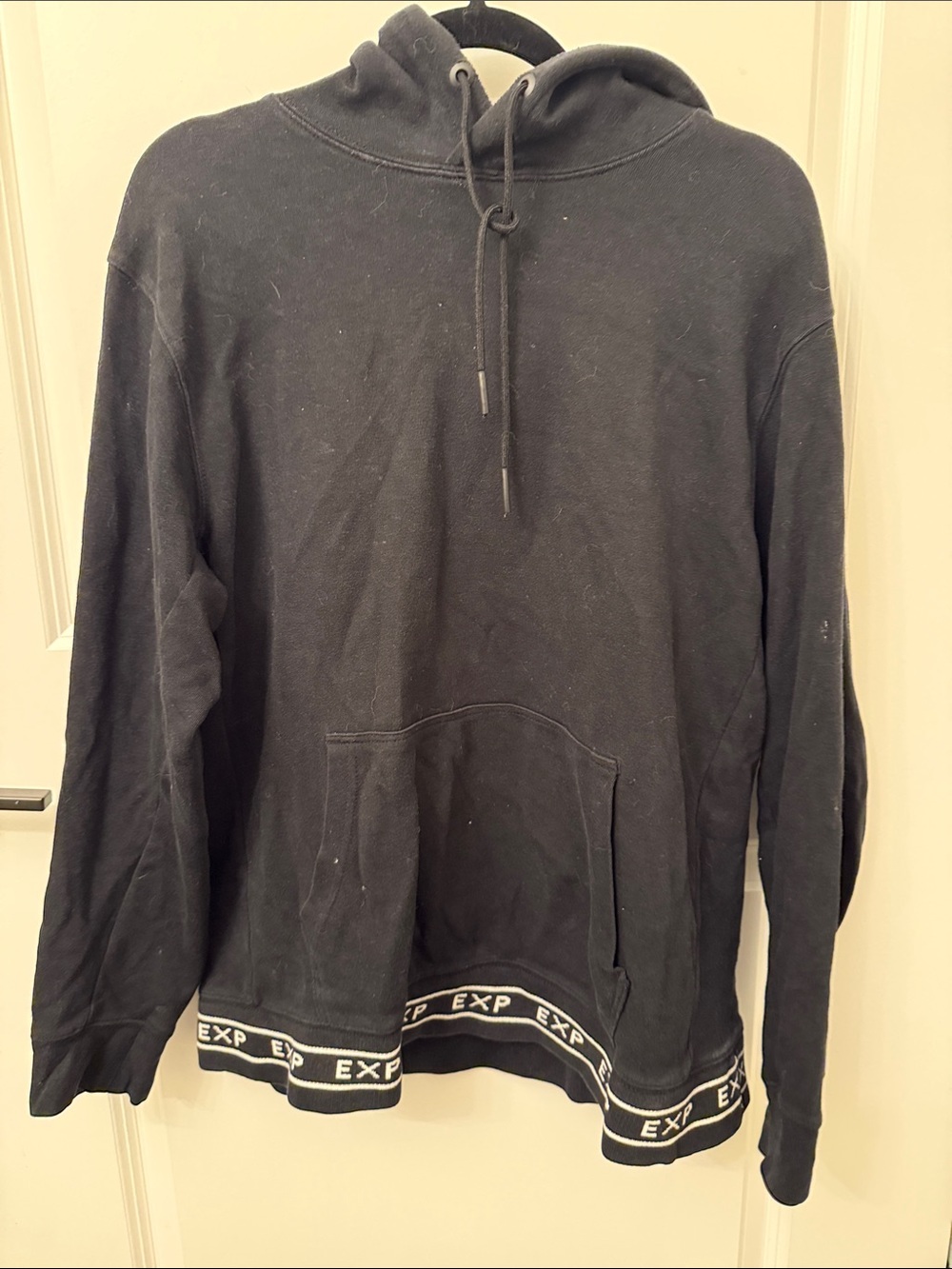 Exspress Black Pullover Hoodie for Men